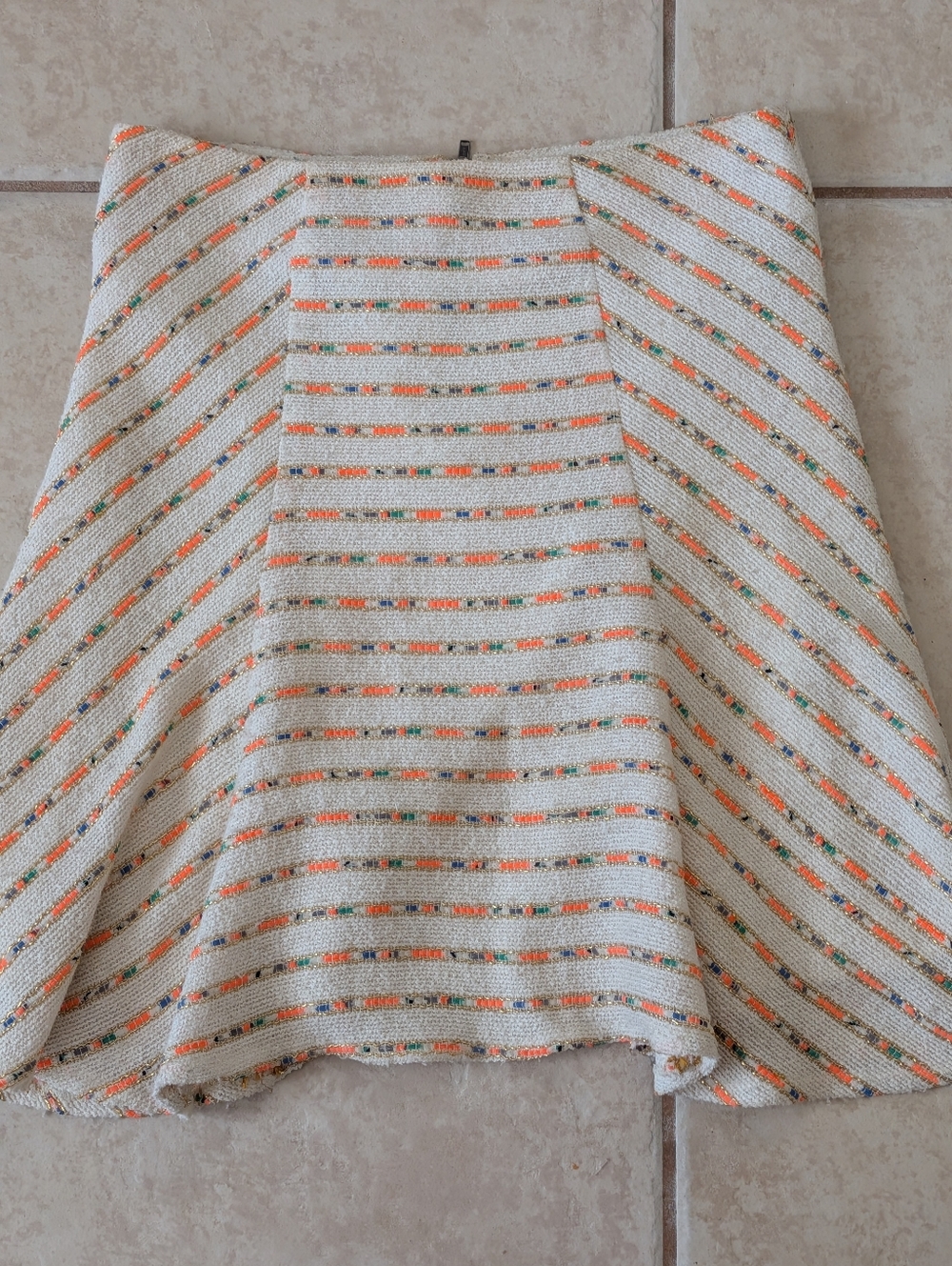 Anthropologie Maeve Lucaya Stripe Swing Skirt Size 2